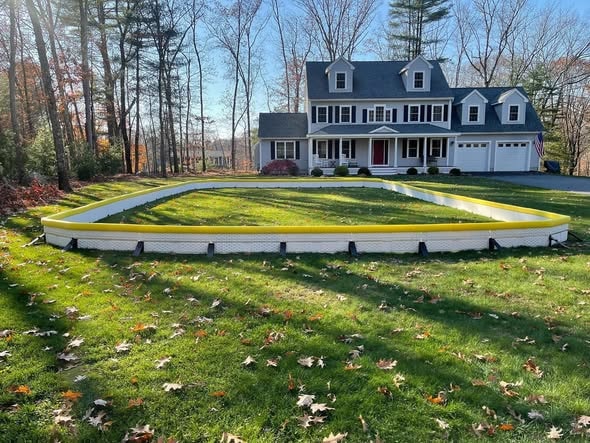 Completed backyard ice rink